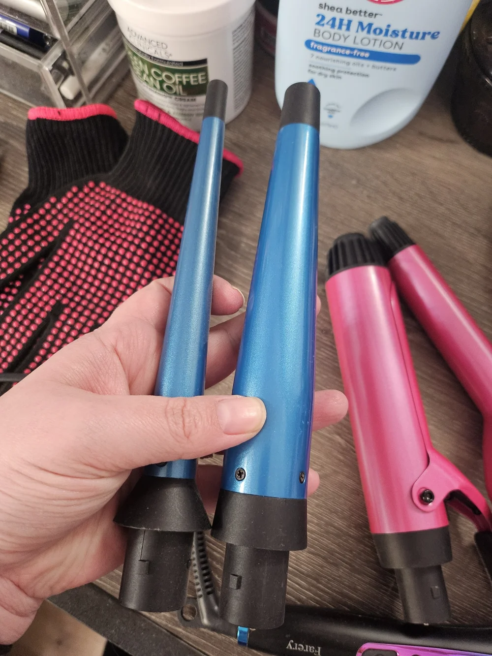 Farery 5-in-1 Curling Iron Set - Pink & Blue - Picture 7 of 9
